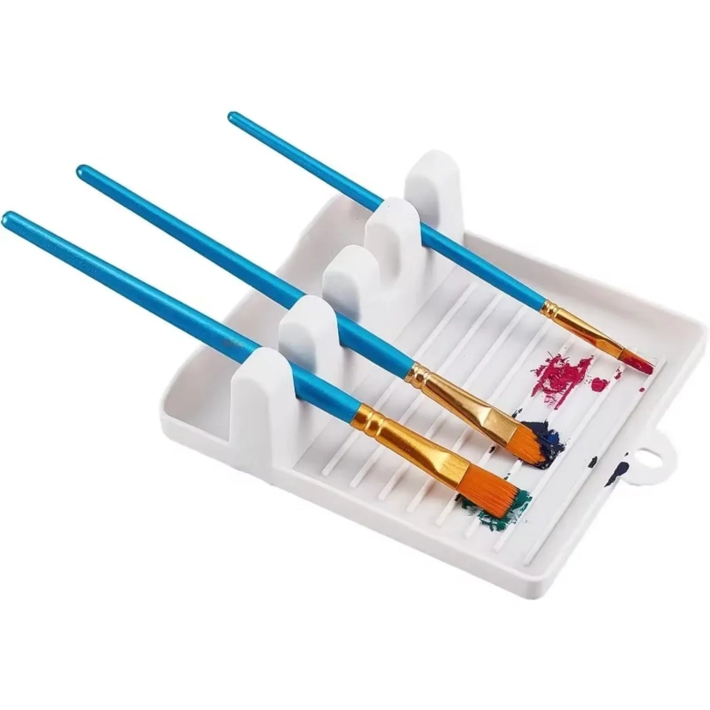 Artivyne – 4-Slot Paint Brush Rest & Drip Tray