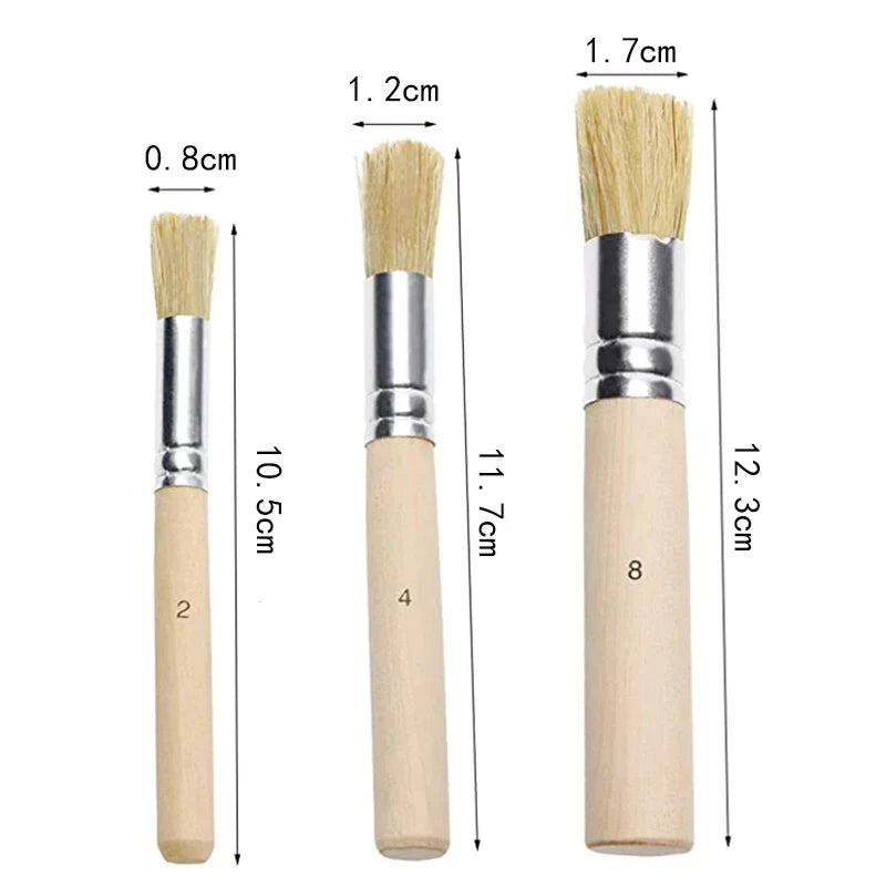 BrushFormal – 3-Piece Wooden Stencil & Bristle Brush Set