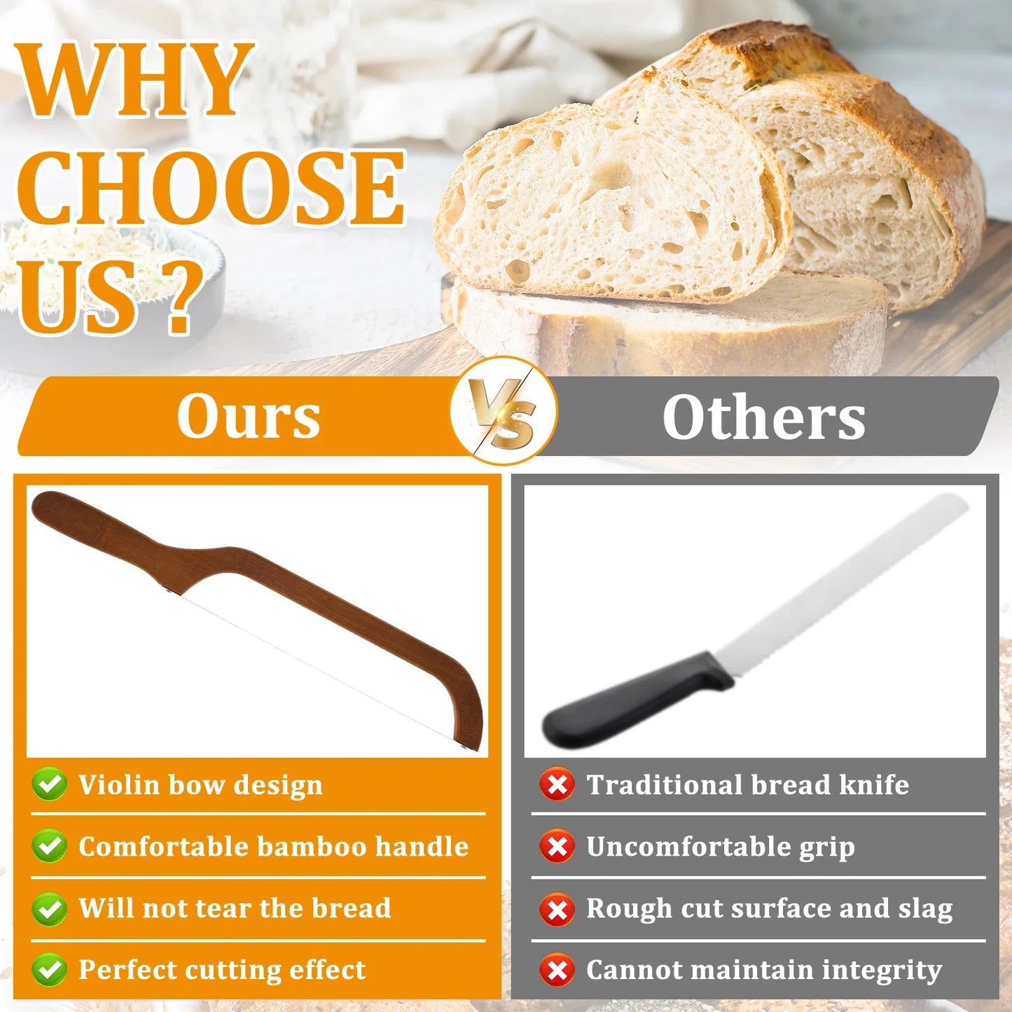 BakeSlice – Wooden Handle Serrated Bread Knife