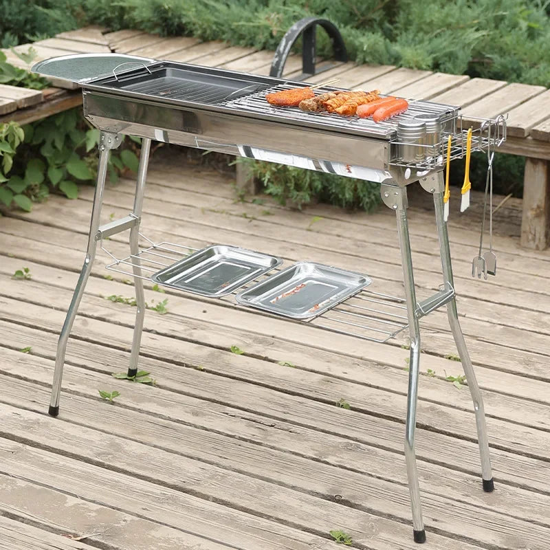 GrillForge – Portable Stainless Steel Charcoal BBQ