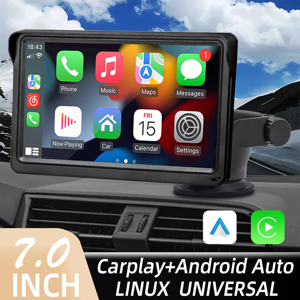 RoadView – 7-Inch Wireless CarPlay & Android Auto Player