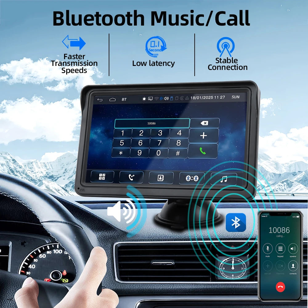 RoadView – 7-Inch Wireless CarPlay & Android Auto Player