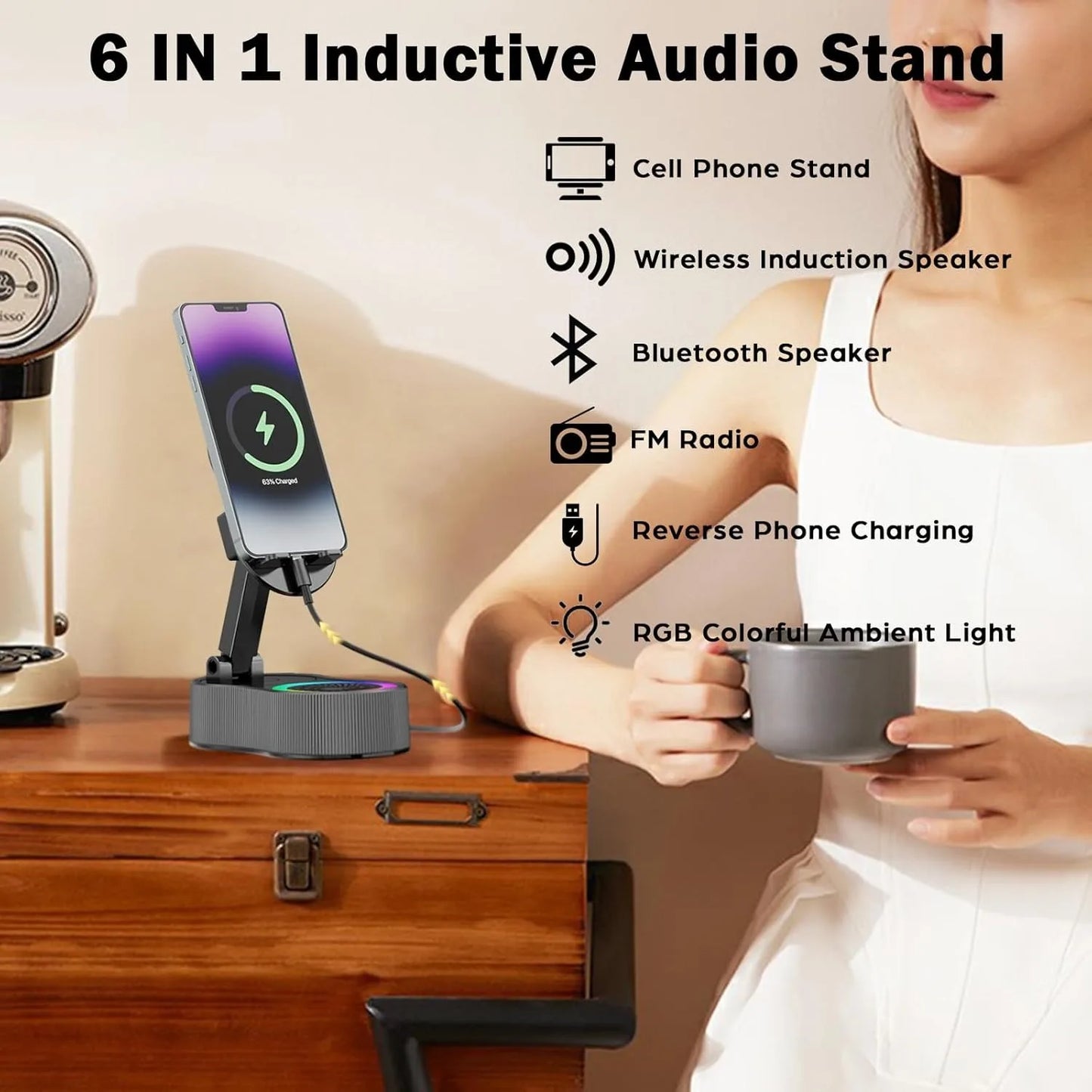AuraAmp – Smart RGB Bluetooth Speaker and Phone Stand