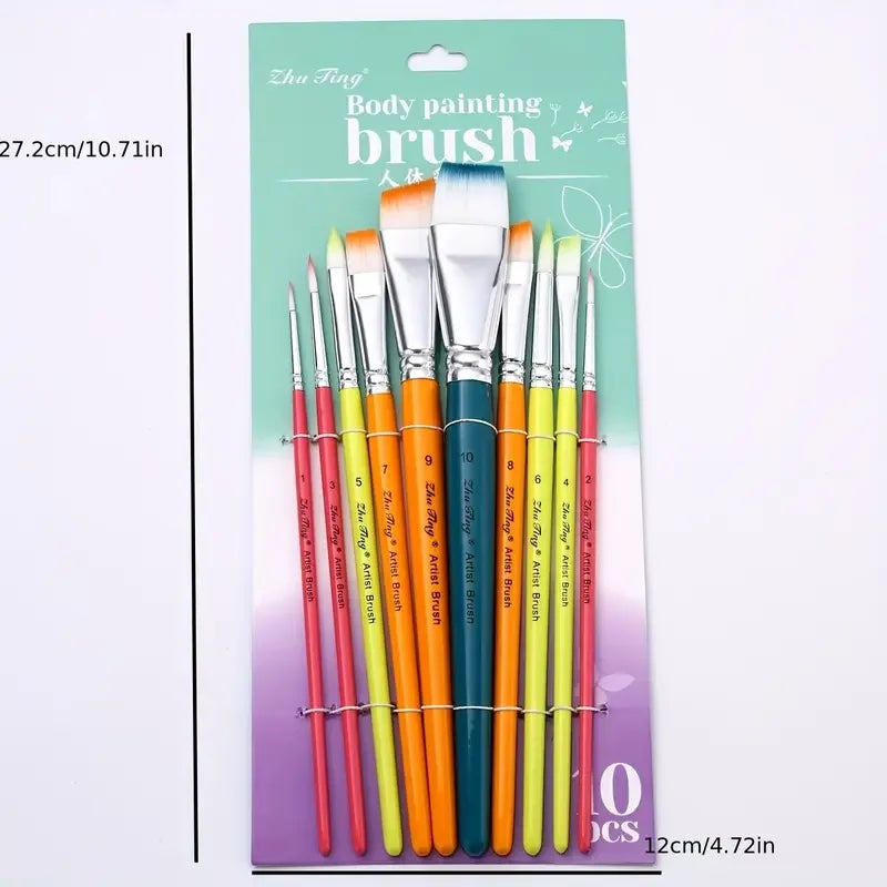 Auralin – 10 Piece Multicolor Watercolor Paint Brush Pen Set