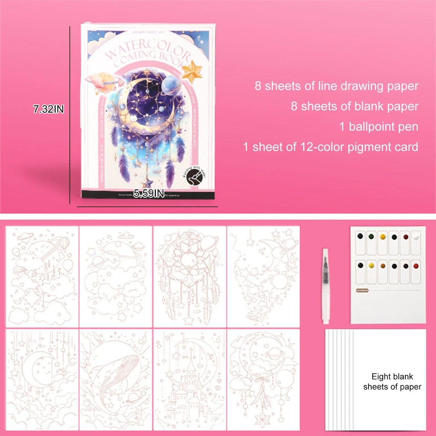 PaletteJoy – 12-Color Watercolor Painting Kit with Brush & Pad