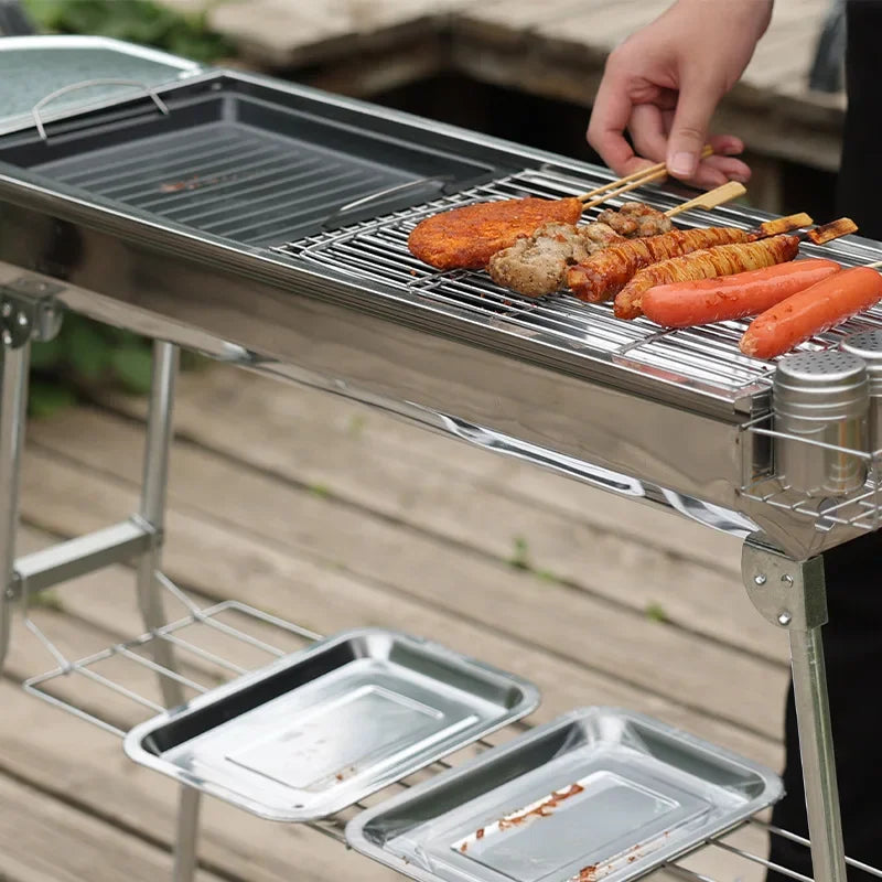 GrillForge – Portable Stainless Steel Charcoal BBQ