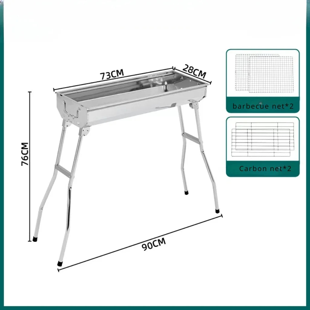 GrillForge – Portable Stainless Steel Charcoal BBQ