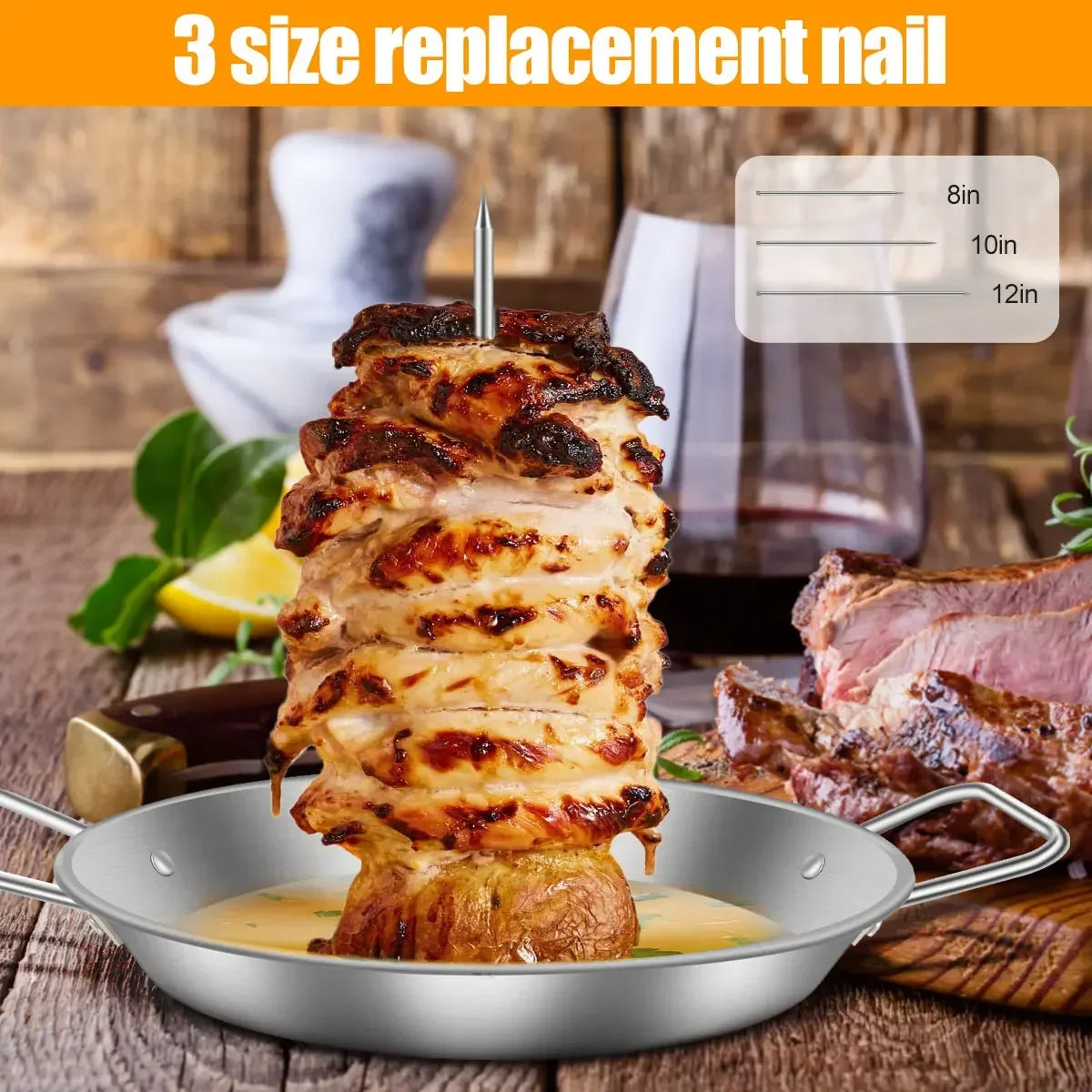 SpikeGrill – Vertical Stainless Steel Meat Skewer Rack