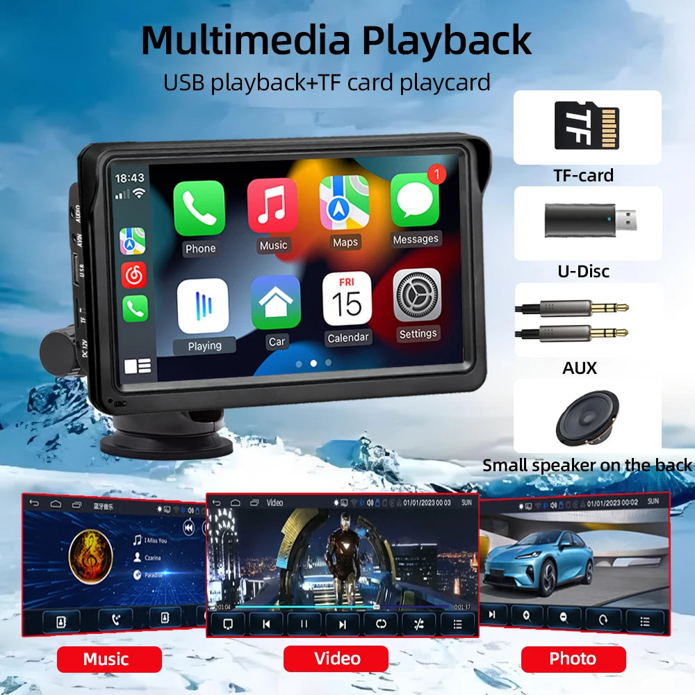 RoadView – 7-Inch Wireless CarPlay & Android Auto Player