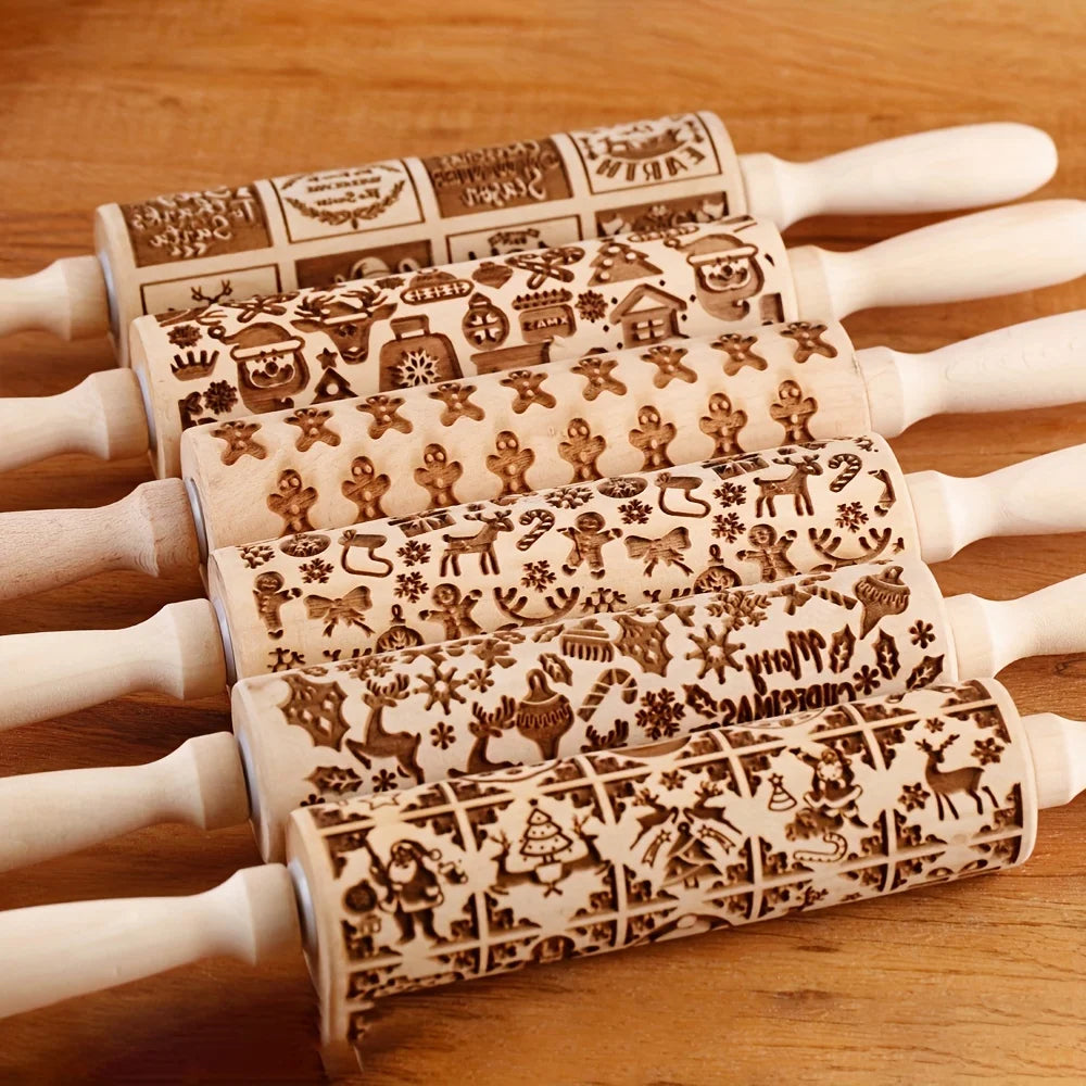 CrisRoll – Christmas Embossed Rolling Pin