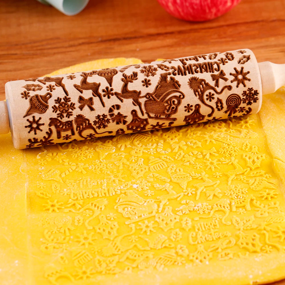 CrisRoll – Christmas Embossed Rolling Pin