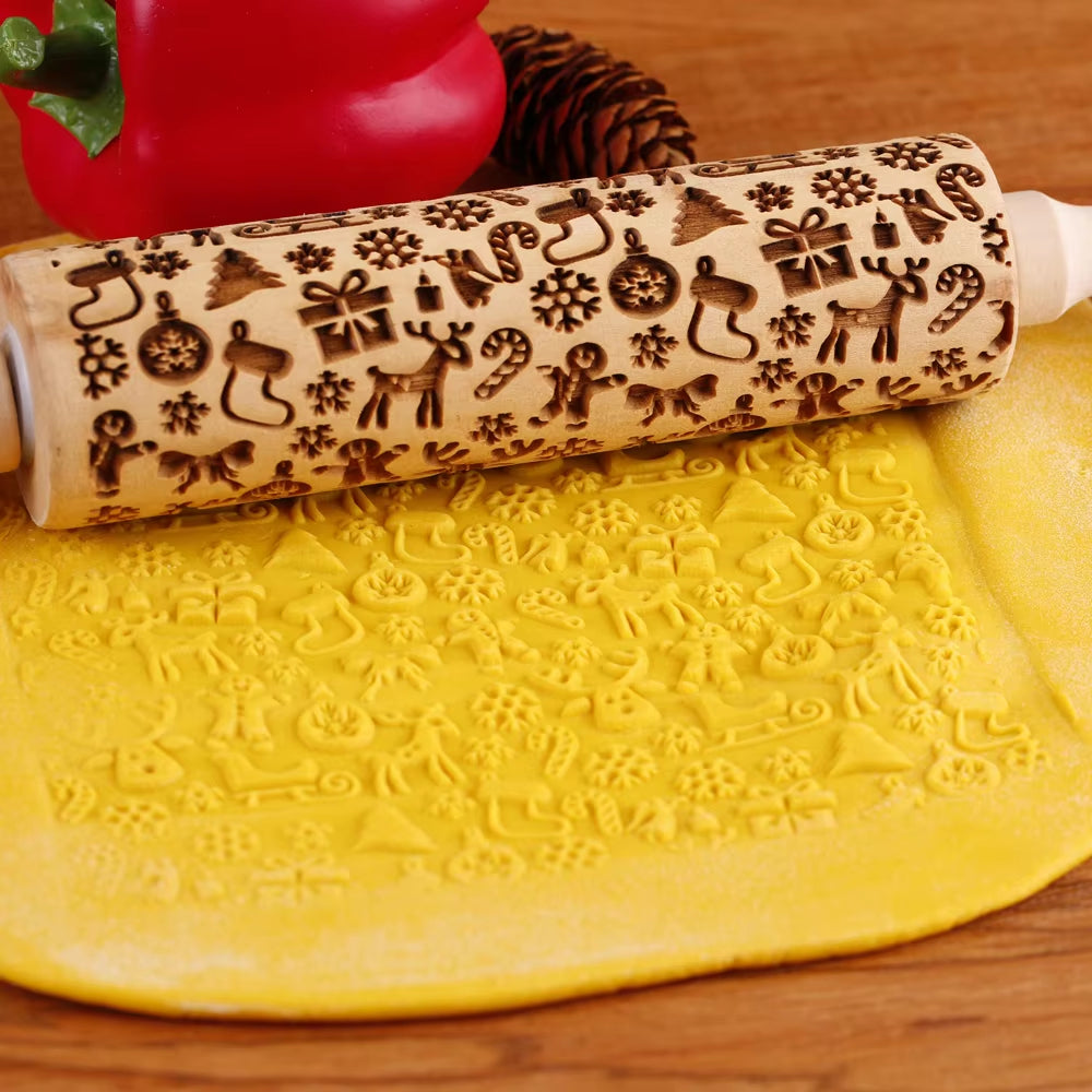 CrisRoll – Christmas Embossed Rolling Pin