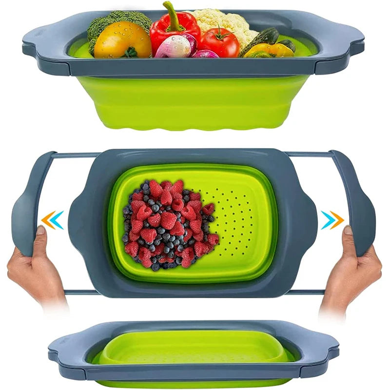 ExtendiStrain – Collapsible Colander with Extendable Handles