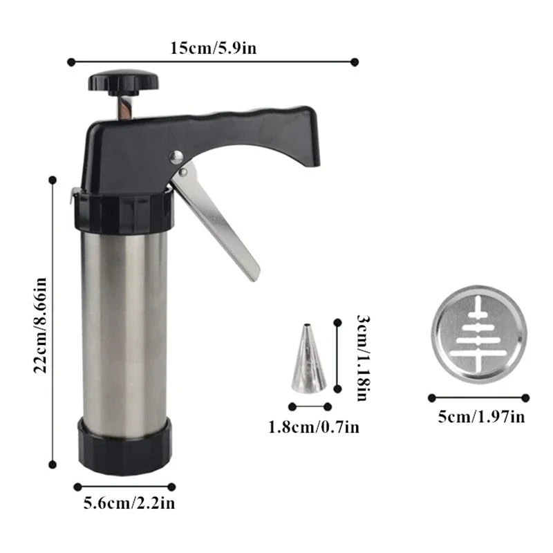 CookiePress – Stainless Steel Cookie & Cream Gun