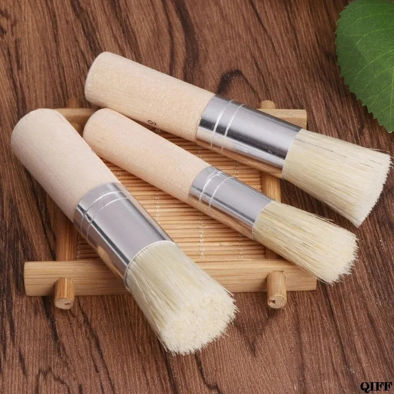 BrushFormal – 3-Piece Wooden Stencil &amp; Bristle Brush Set