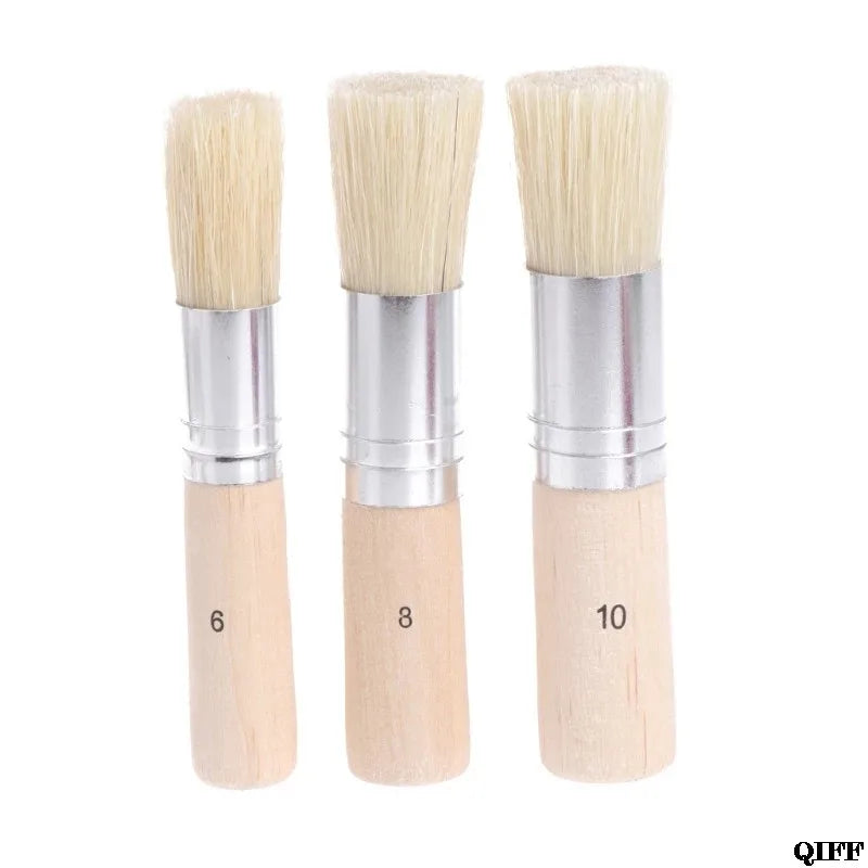 BrushFormal – 3-Piece Wooden Stencil &amp; Bristle Brush Set