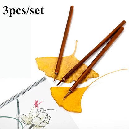 LineMaster – 3 Piece Metal Weasel Hair Brush Set