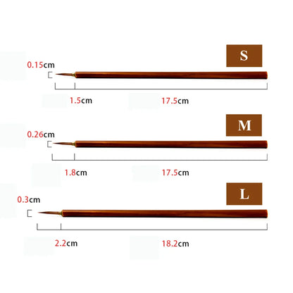 LineMaster – 3 Piece Metal Weasel Hair Brush Set
