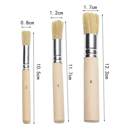 BrushFormal – 3-Piece Wooden Stencil &amp; Bristle Brush Set