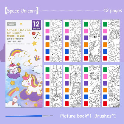 AquaTales – 12-Sheet Portable Watercolor Painting Book