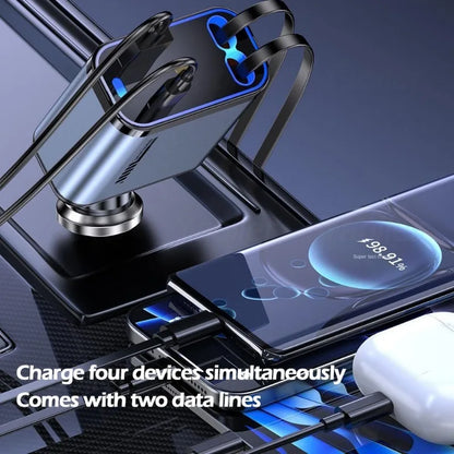 StarCharge – 4in1 Retractable Car USB Charger