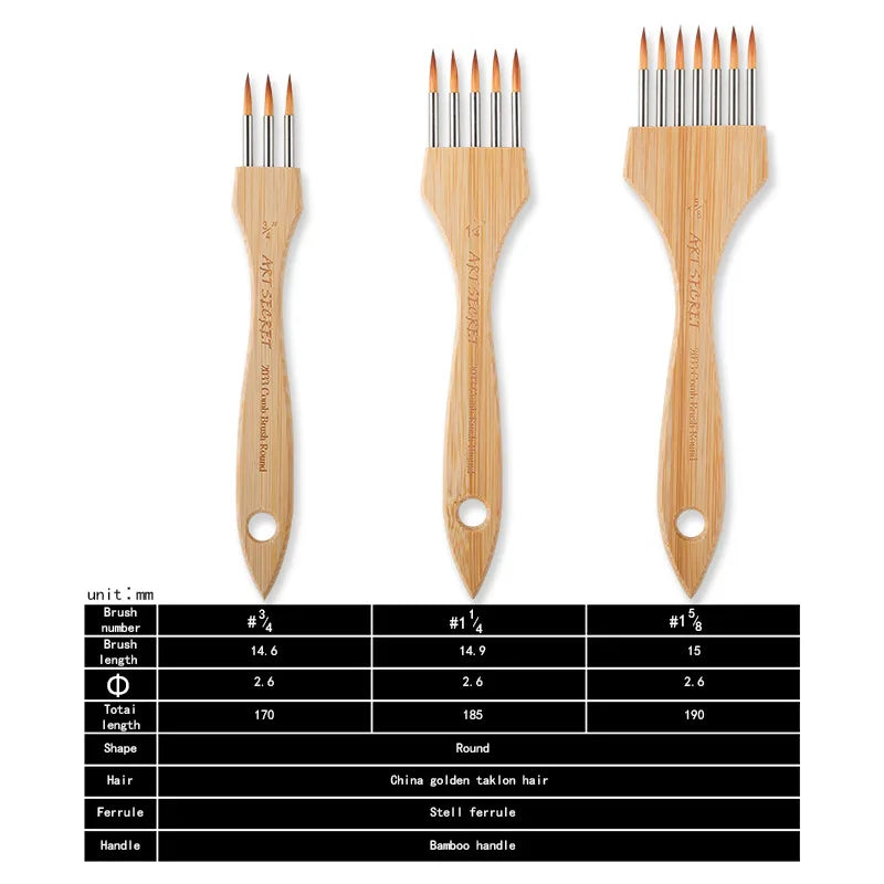 ArtAngle – Multi-Toothed Nylon & Wool Artist Brush Set