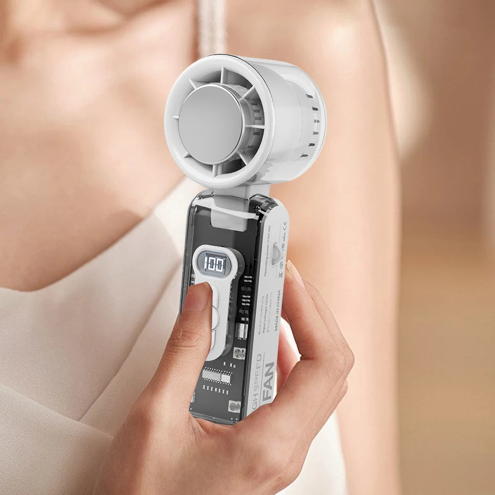 TurboBreeze – Foldable 100-Speed Handheld Cooling Fan
