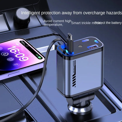 StarCharge – 4in1 Retractable Car USB Charger