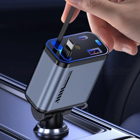 StarCharge – 4in1 Retractable Car USB Charger