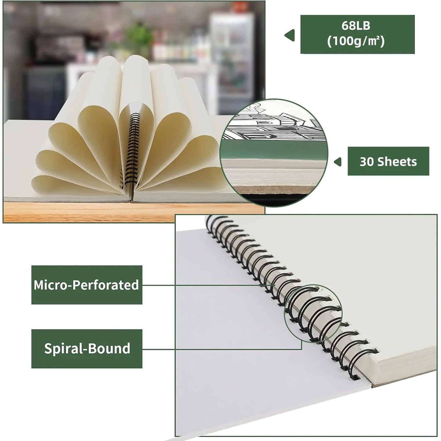 Sketchora – 2PCS Thickened Spiral Sketchbook Set