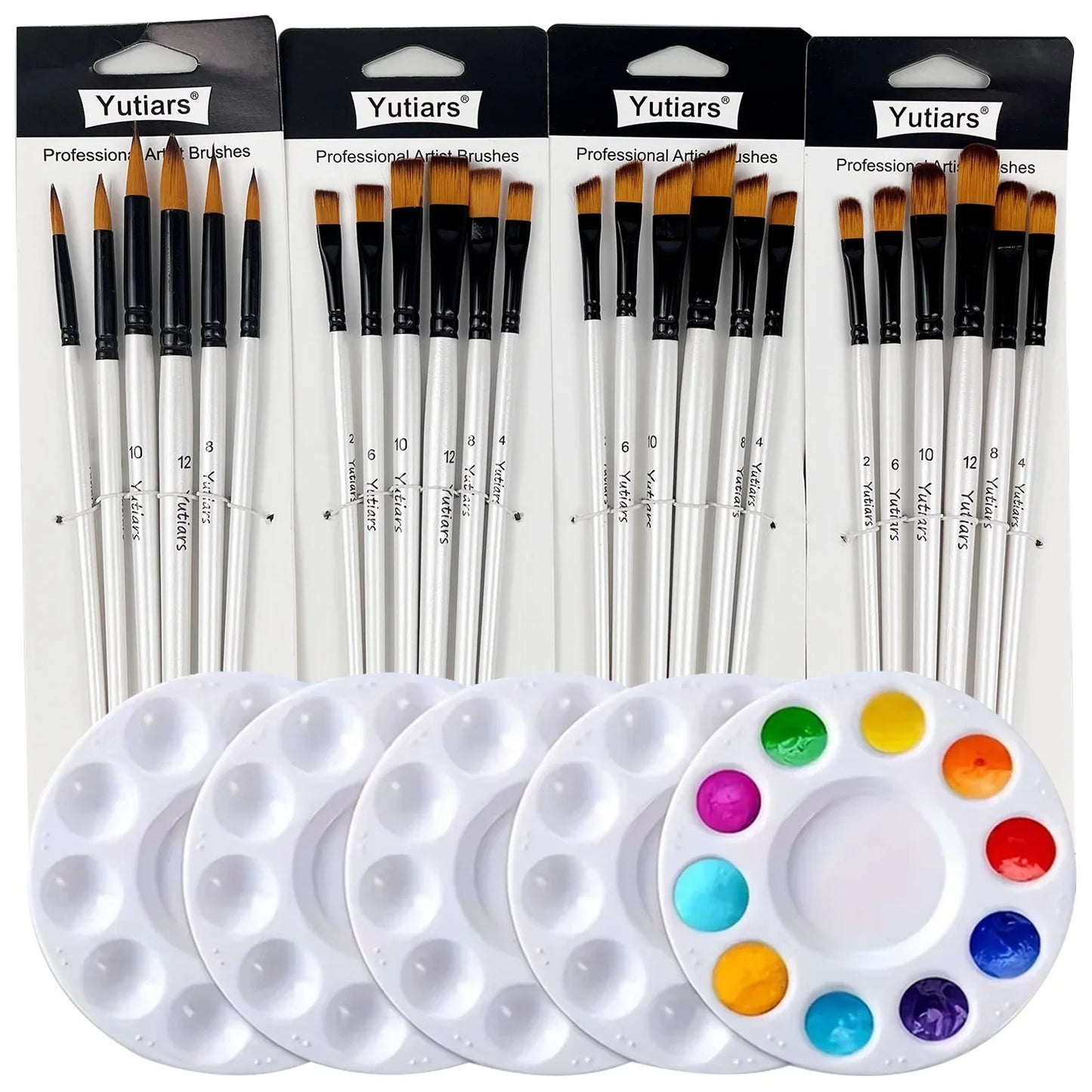 PalettePaint – 24 Brushes & 5 Painting Palettes Set
