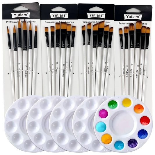 PalettePaint – 24 Brushes & 5 Painting Palettes Set