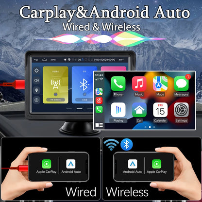 RoadView – 7-Inch Wireless CarPlay & Android Auto Player