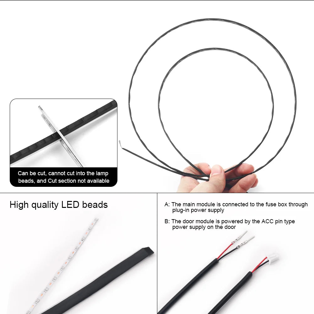 GlowStream – Car Ambient Light Strips with App Control