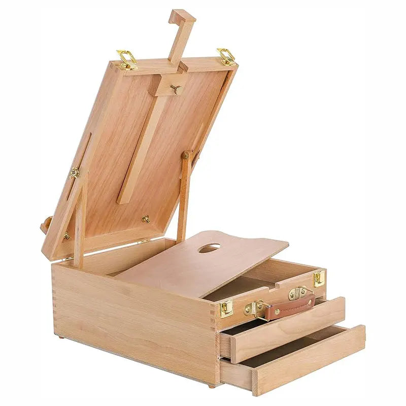CanvasMaster – Extra Large 2-Drawer Adjustable Wooden Sketchbox Easel