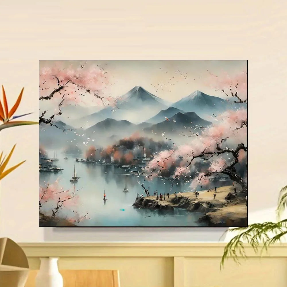 FujiBlossom – Japanese Landscape Paint by Number Kit