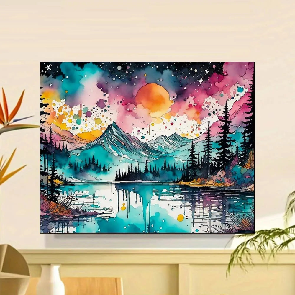 StarryLake – Mountain Reflection Paint by Number Kit