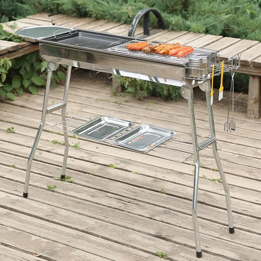 GrillForge – Portable Stainless Steel Charcoal BBQ