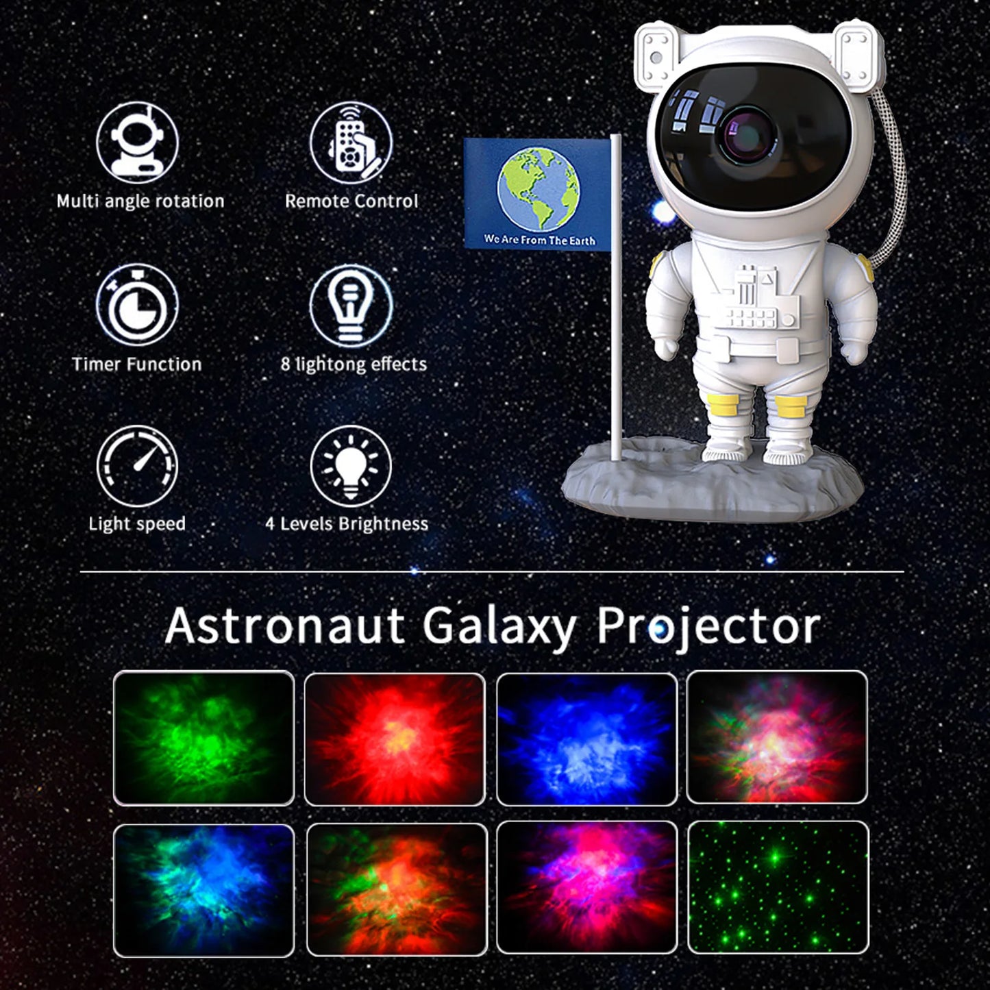 StarryBuddy – Astronaut Galaxy Projector Night Light