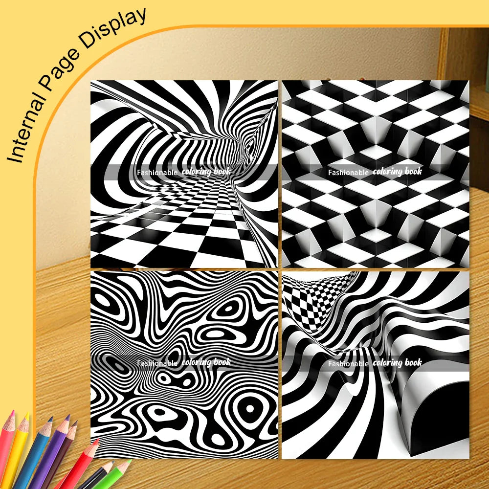 DepthHue – Stereoscopic Pattern Adult Coloring Book