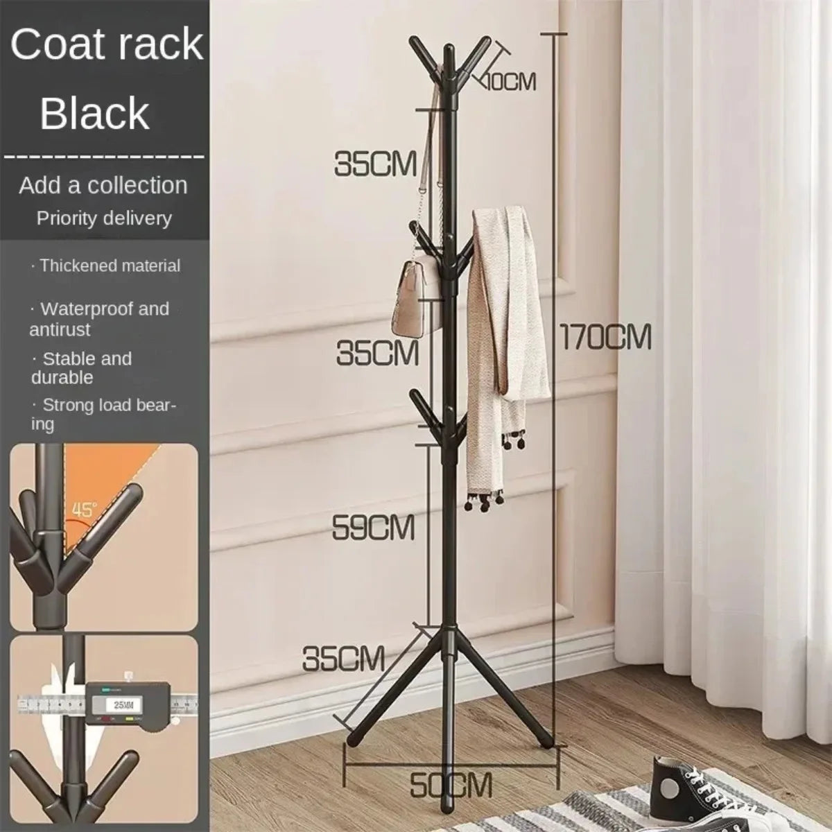 BranchRack – Vertical Clothes & Hat Stand