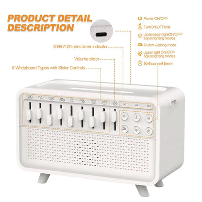 CalmGlow – LED Sleep Sound Machine & Humidifier