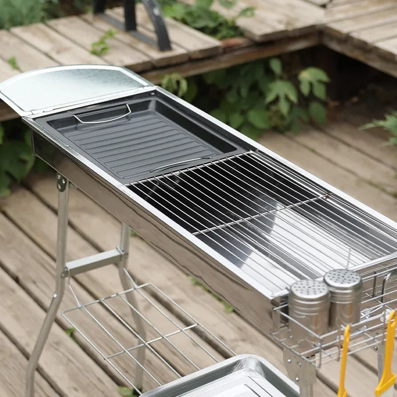 GrillForge – Portable Stainless Steel Charcoal BBQ