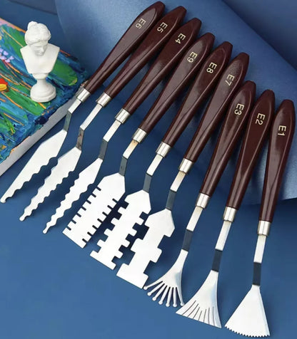 Pigmentra – 9Pcs Texture Art & Paint Scraper Set