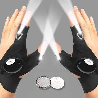 GlowGrip – LED Half-Finger Flashlight Gloves