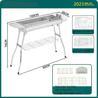 GrillForge – Portable Stainless Steel Charcoal BBQ
