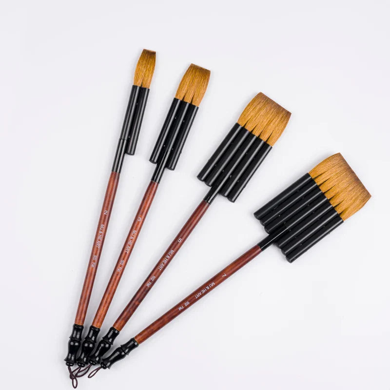 AquaMajestic – Brown Goat Hair Flat Watercolor Brush
