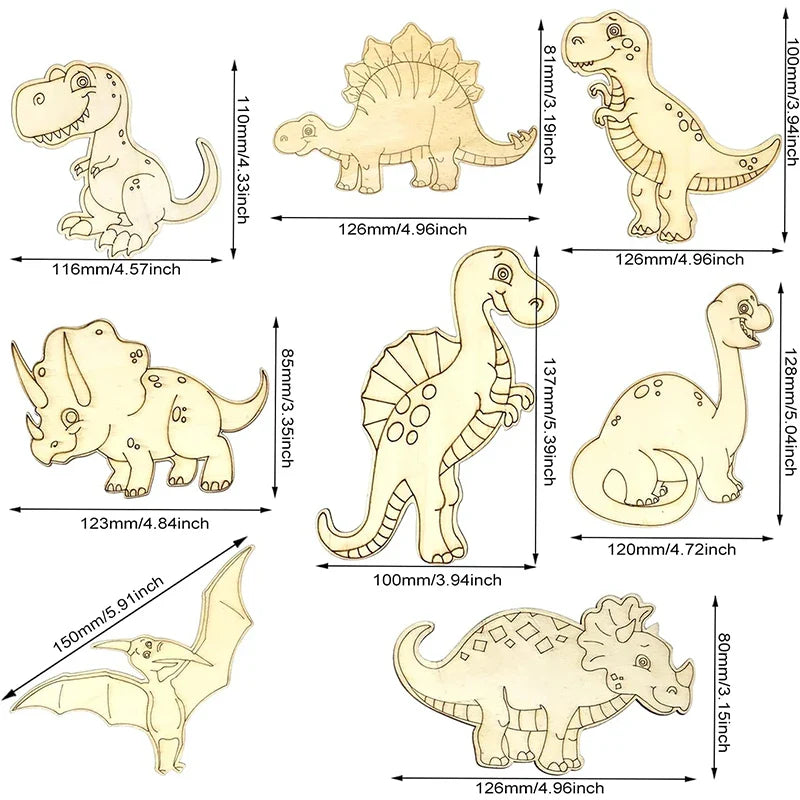 DinoCrafta – Unfinished Wooden Dinosaur DIY Laser Cut Set