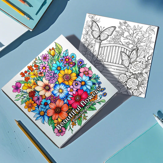PetalCanvas – 24-Page Flower Coloring Book for Adults &  Teens