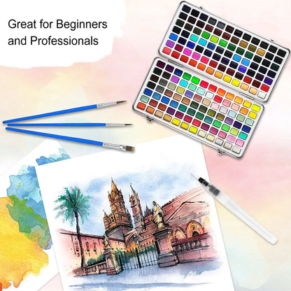 Chromanova – 100 Color Solid Watercolor Paint Set